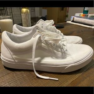 White Canvas Vans - Size 8.5 M, 10 W